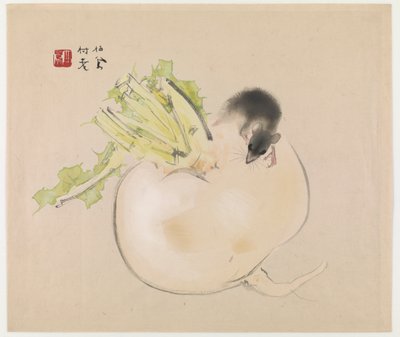 White Radish (Daikon) and Rat by Takeuchi Seiho